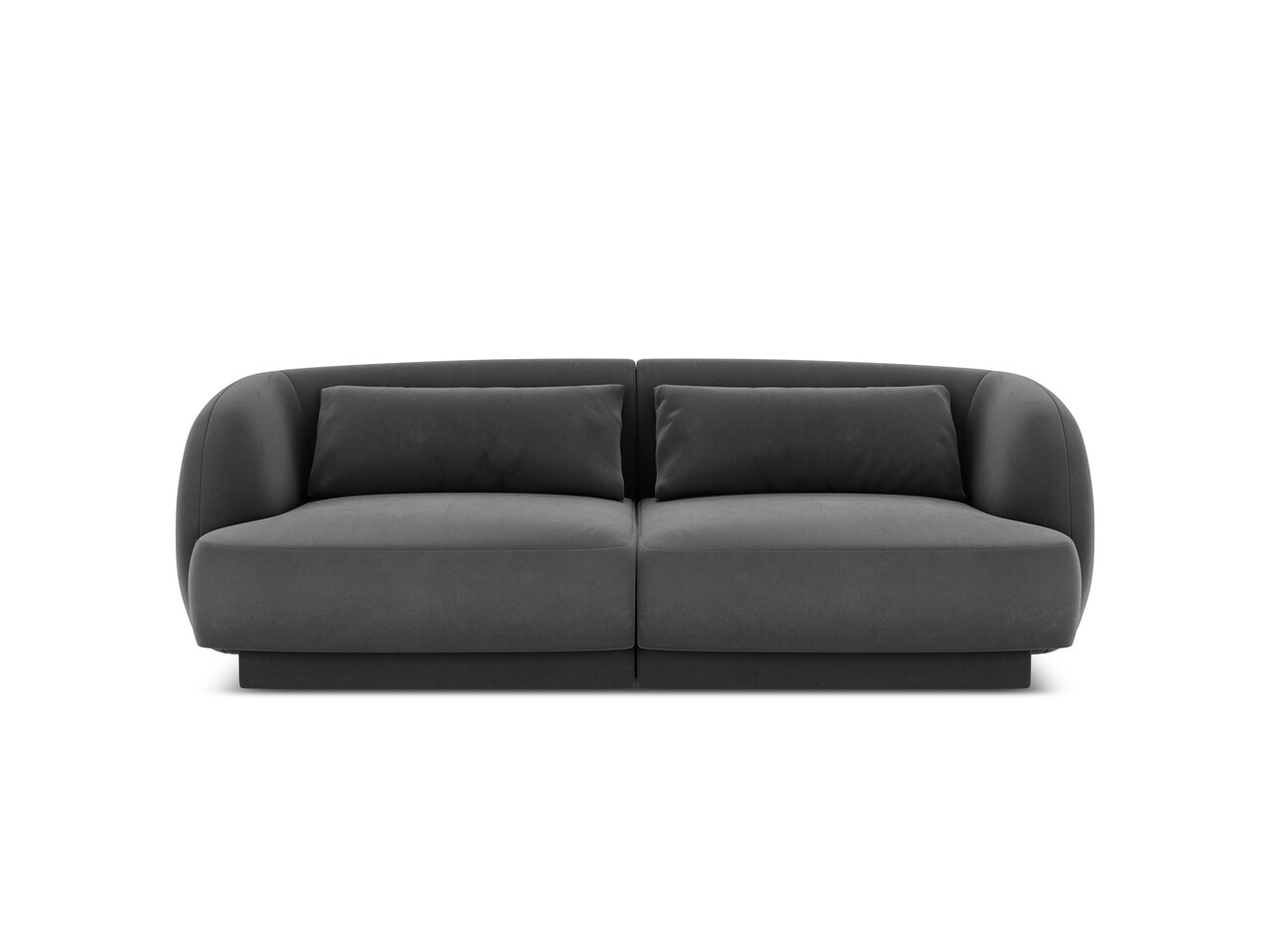 Canapea 2 locuri, Tulum, Cosmopolitan Design, 180x90x70 cm, catifea, gri - imagine 7